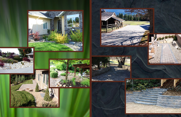 Collage of hard and soft landscaping photos